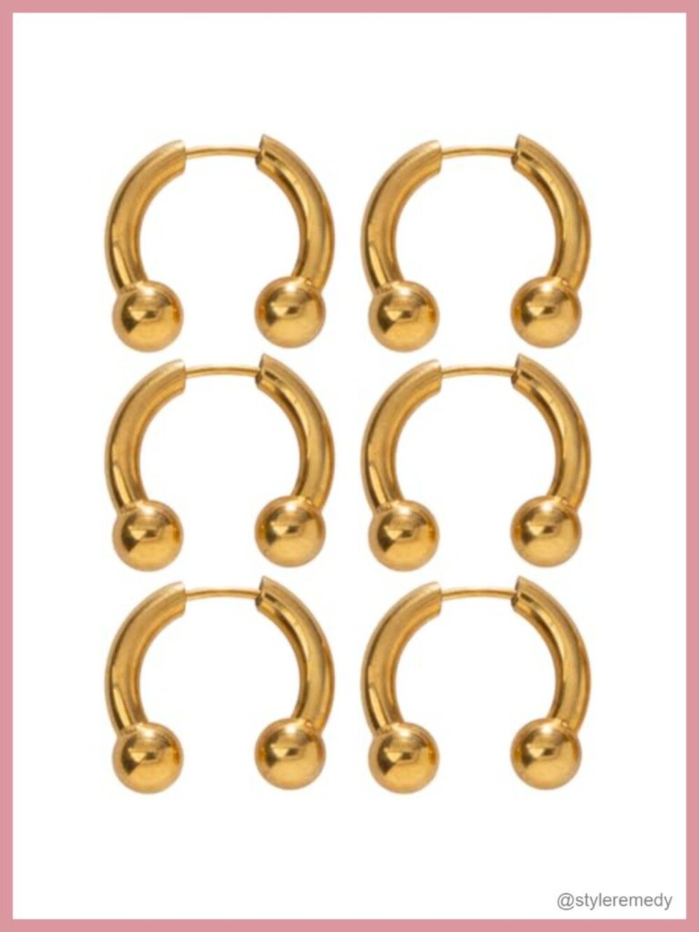 Stainless Steel Faux Stretched 8G Horseshoe Earrings Piercing Jewelry